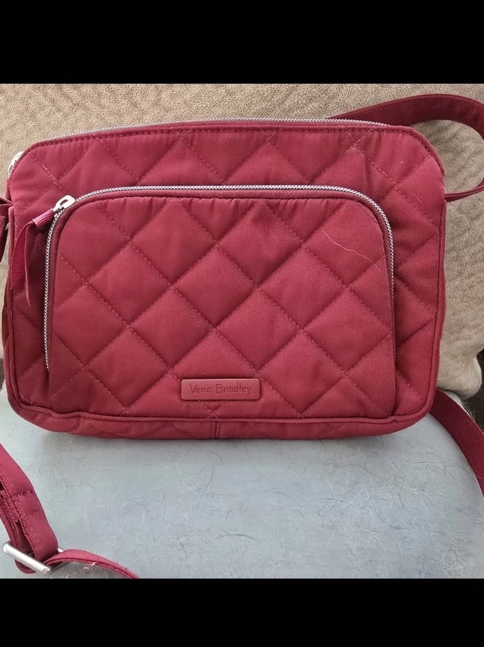 Vera Bradley Iconic RFID Little Hipster Crossbody Bag in Berry Red